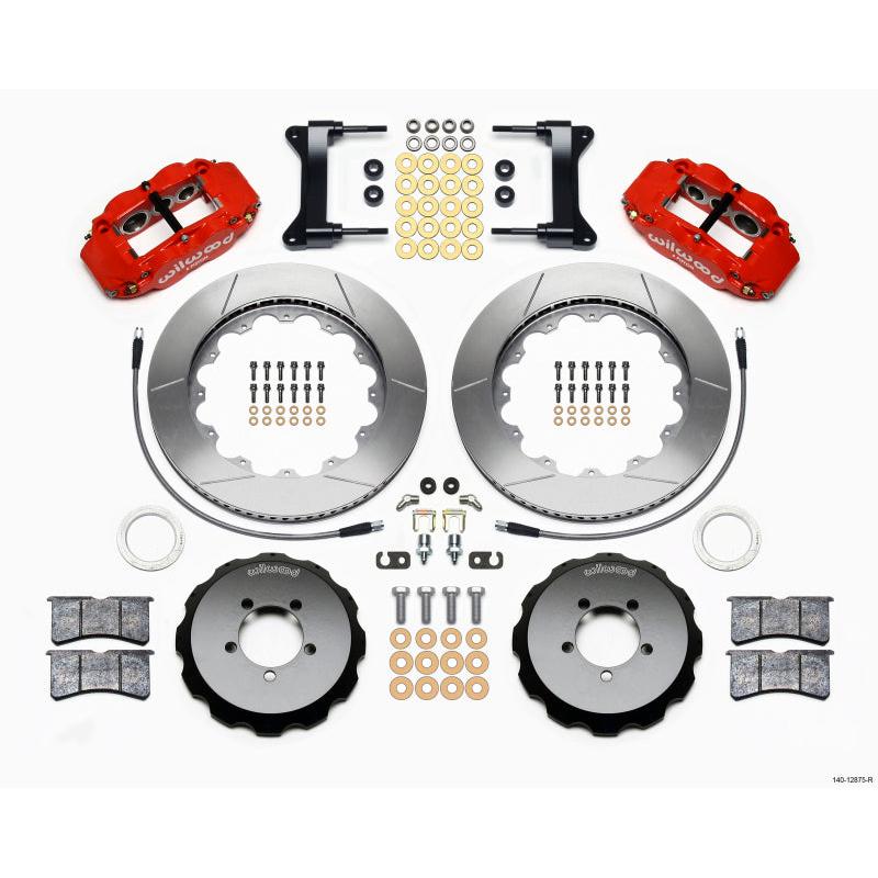 Wilwood Narrow Superlite 6R Front Hat Kit 14.00in Red 1999-2012 Subaru WRX w/Lines - T1 Motorsports