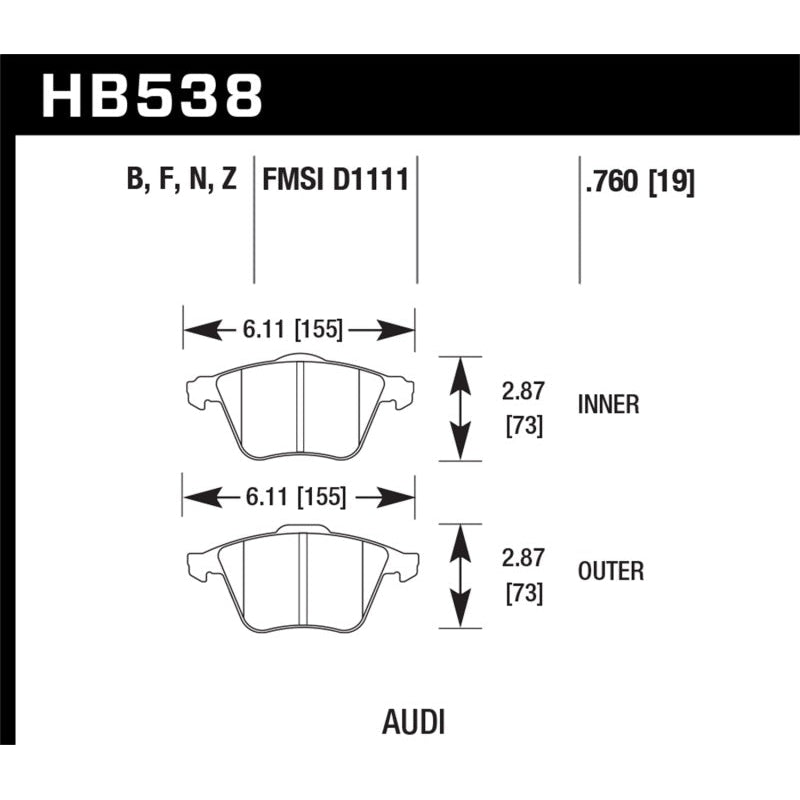 Hawk Performance Ceramic Street Brake Pads - T1 Motorsports