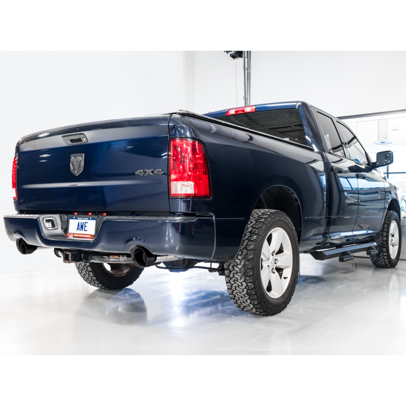 AWE Tuning 09-18 RAM 1500 5.7L (w/Cutouts) 0FG Dual Rear Exit Cat-Back Exhaust - Diamond Black Tips - T1 Motorsports