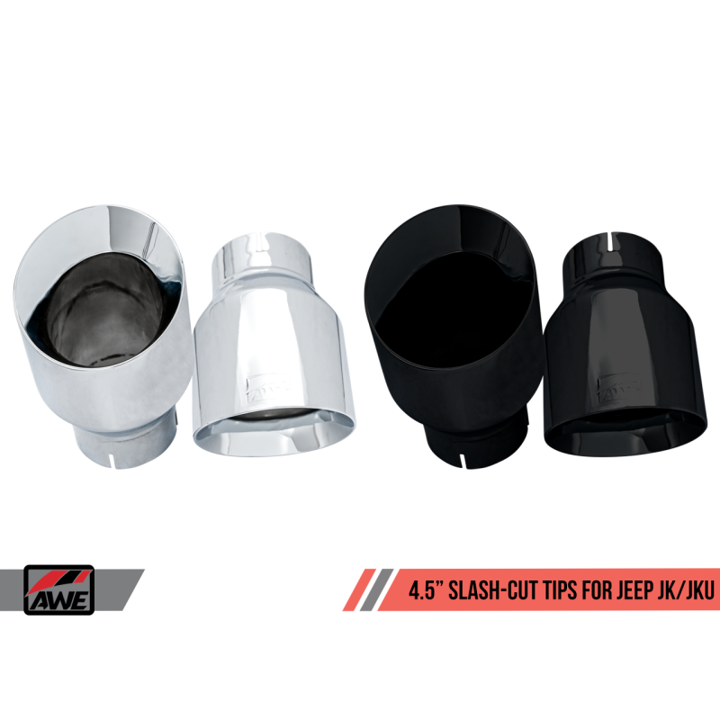 AWE Tuning 07-18 Jeep Wrangler JK/JKU 3.6L Tread Edition Axle-Back Dual Exhaust - Diamond Black Tips