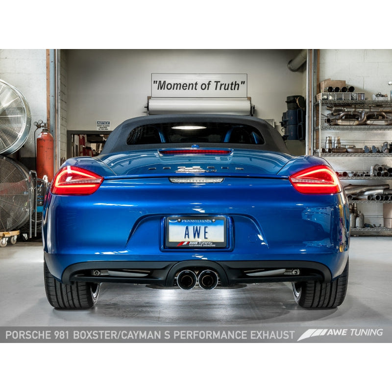 AWE Tuning Porsche 981 Performance Exhaust System - w/Chrome Silver Tips