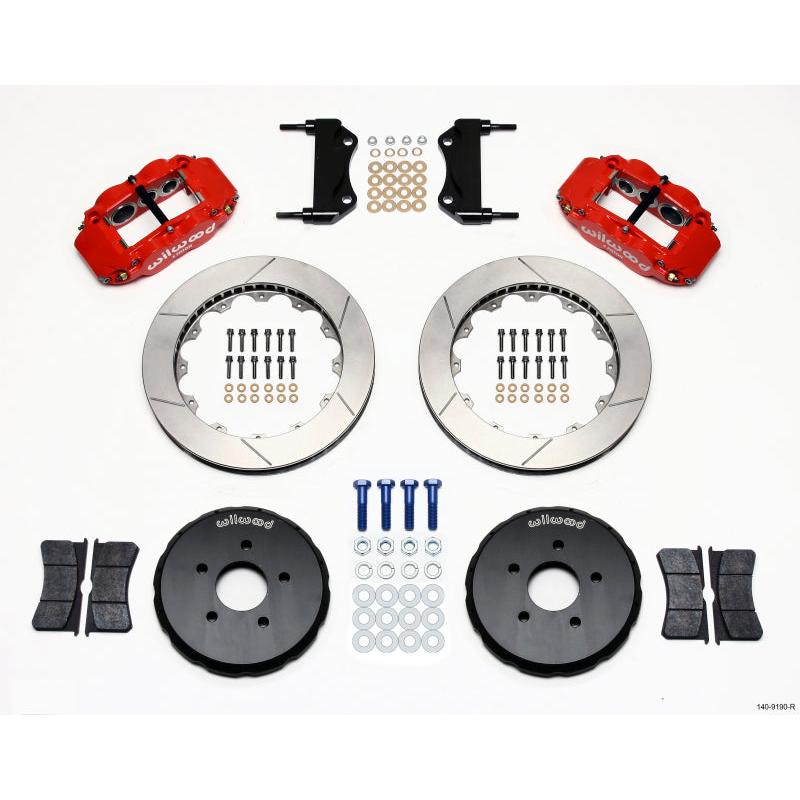 Wilwood Narrow Superlite 6R Front Hat Kit 13.06in Red Nissan 350Z/Fiti G35 - T1 Motorsports