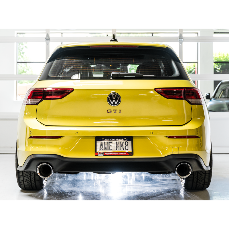 AWE 2022+ Volkswagen GTI MK8 Touring Edition Exhaust - Chrome Silver Tips