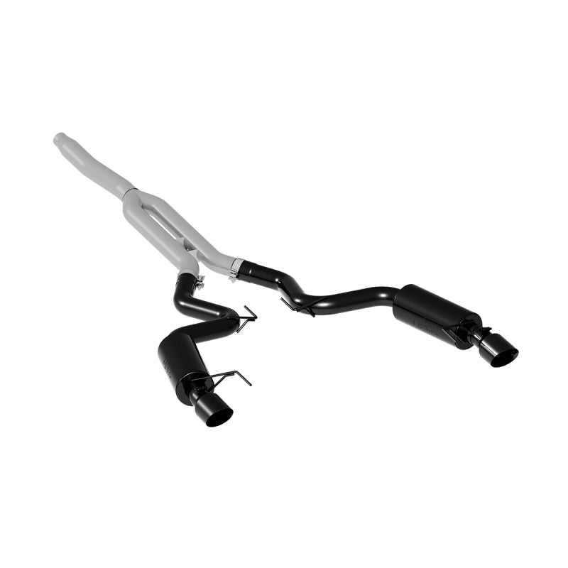 MBRP 15-18 Ford Mustang EcoBoost 2.3L Black 3in Cat Back Dual Split Rear Exit (Street Version) - T1 Motorsports