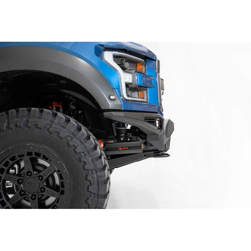 Addictive Desert Designs 17-20 Ford F-150 Raptor Bomber Front Bumper w/ 4 Rigid 360 6in Round Mounts