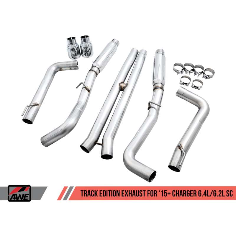 AWE Tuning 2015+ Dodge Charger 6.4L/6.2L Supercharged Track Edition Exhaust - Chrome Silver Tips