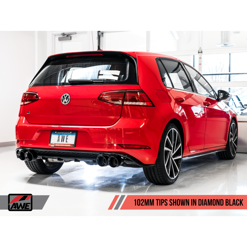 AWE Tuning 15-17 Volkswagen Golf R MK7 Track Edition Exhaust - Diamond Black Tips (102mm)