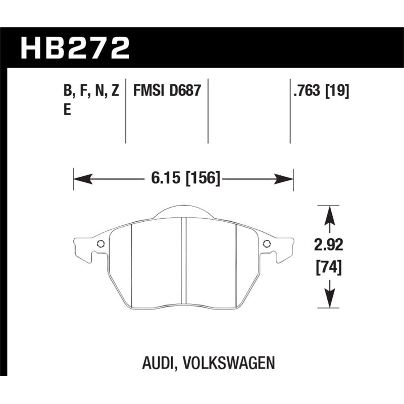 Hawk 00-06 Audi TT/TT Quattro / 96-06 VW (Various) HPS Street Front Brake Pads - T1 Motorsports