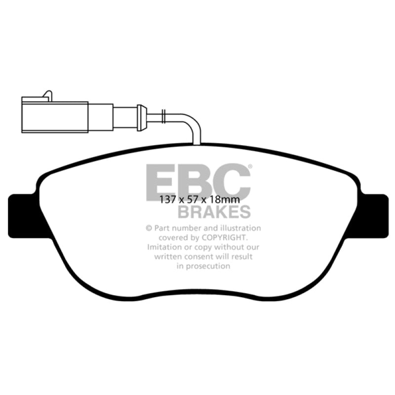 EBC Redstuff Brake Pads -  12+ Fiat 500 1.4 Turbo Abarth - Front Brake Pads
