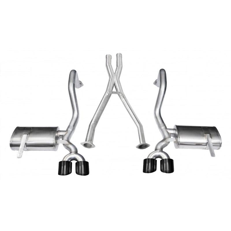 Corsa Xtreme Cat-Back Exhaust (Black Twin 4.0" Tips) - 1997-2004 Chevrolet Corvette C5 Z06 5.7L V8