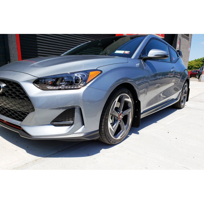 Rally Armor 19-21 Hyundai Veloster Turbo R-Spec Black UR Mud Flap w/ Dark Grey Logo - T1 Motorsports