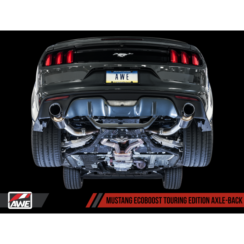 AWE Tuning S550 Mustang EcoBoost Axle-back Exhaust - Touring Edition (Chrome Silver Tips)
