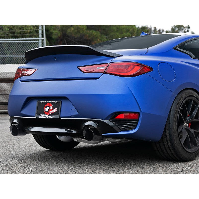 aFe POWER Takeda 2.5in 304 SS CB Exhaust w/ Black Tips 17-19 Infiniti Q60 V6-3.0L (tt)
