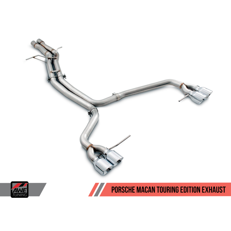 AWE Tuning Porsche Macan Touring Edition Exhaust System - Chrome Silver 102mm Tips