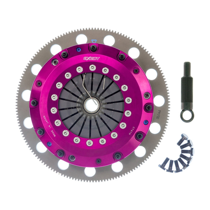 Exedy 96-16 Ford Mustang V8 4.6L/5.0L Hyper Twin Cerametallic Clutch Sprung Disc Push Type Cover - T1 Motorsports