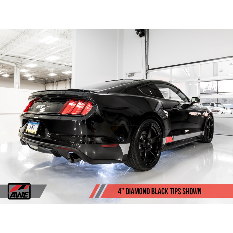 AWE Tuning S550 Mustang GT Cat-back Exhaust - Touring Edition (Diamond Black Tips)