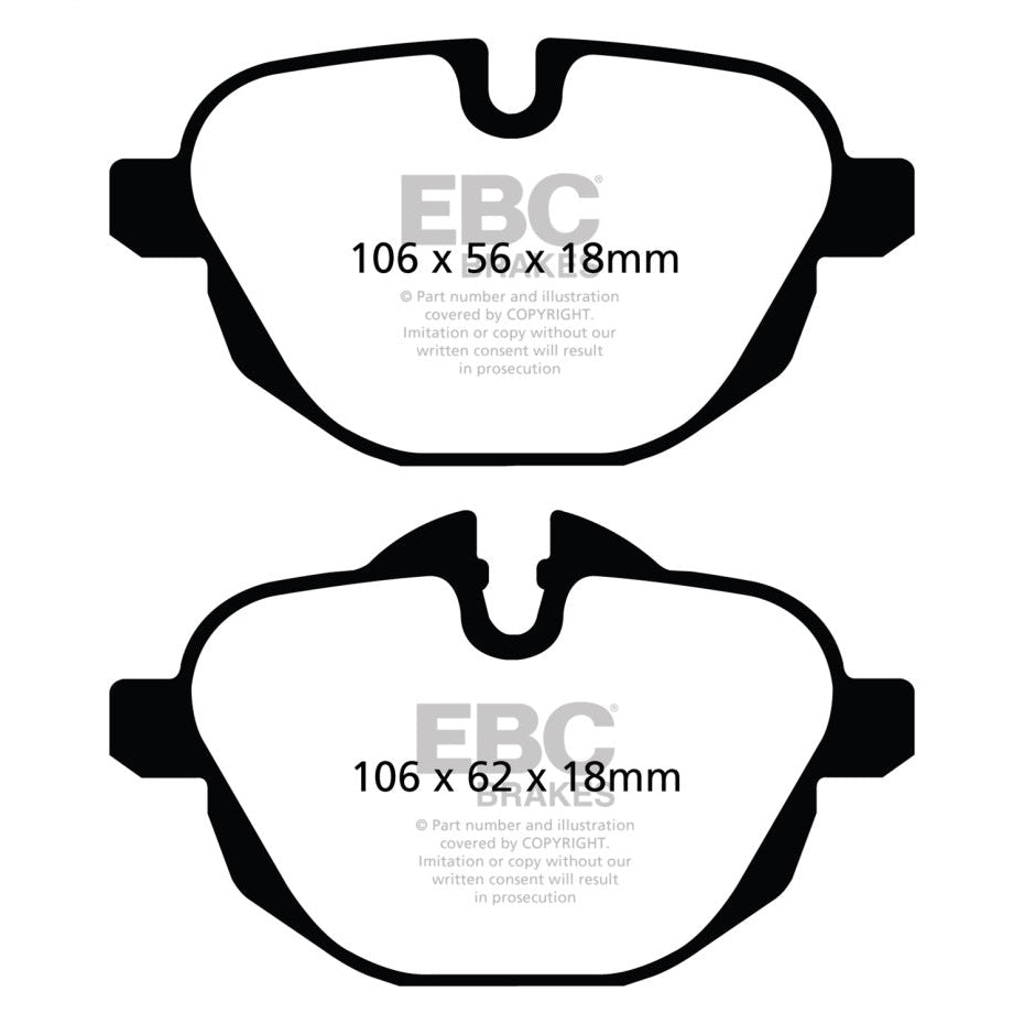 EBC Redstuff Brake Pads -  11+ BMW X3 2.0 Turbo (F25) - Rear Brake Pads