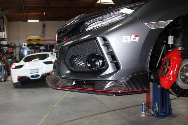 EVS Tuning Carbon Front Lip Spoiler V2 - Honda Civic Type R FK8 - T1 Motorsports
