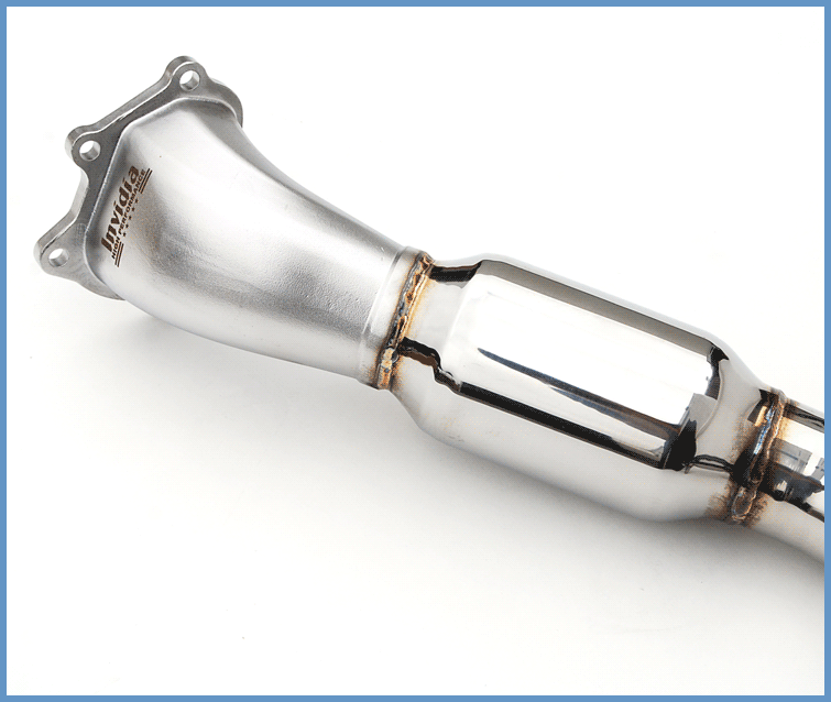 Invidia 02-07 WRX/STi Polished Divorced Waste Gate Downpipe with High Flow Cat - T1 Motorsports