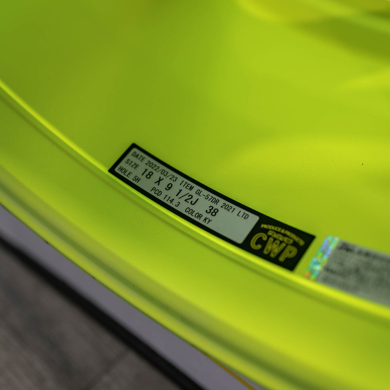 Rays Gram Lights 57DR Luminous Yellow - 18x9.5 / Offset +38 / 5x100 & 5x114.3 - T1 Motorsports