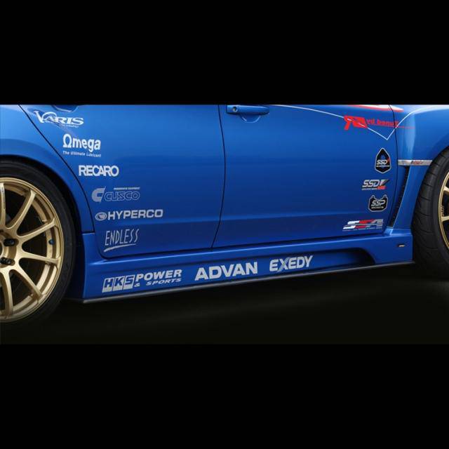 Varis Runduce Collab Side Skirt, Carbon Under - Subaru GRB STI - T1 Motorsports
