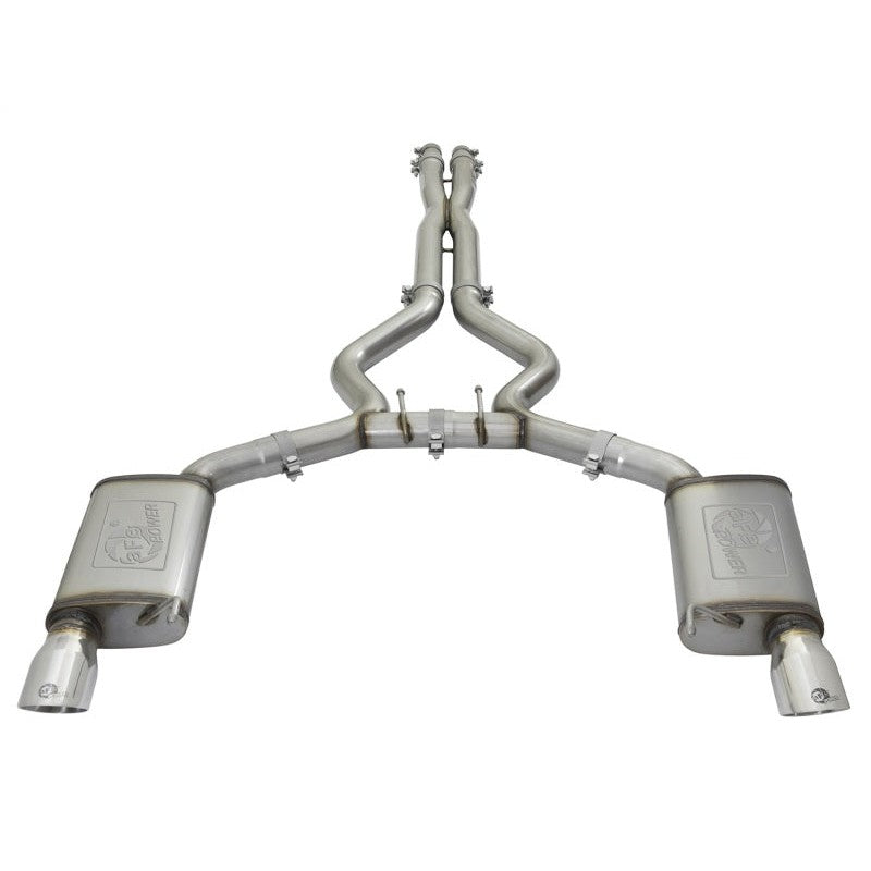 aFe MACHForce XP 3in 304 SS Cat-Back Exhausts w/ Polished Tips 15-17 Ford Mustang GT V8-5.0L/V6-3.7L