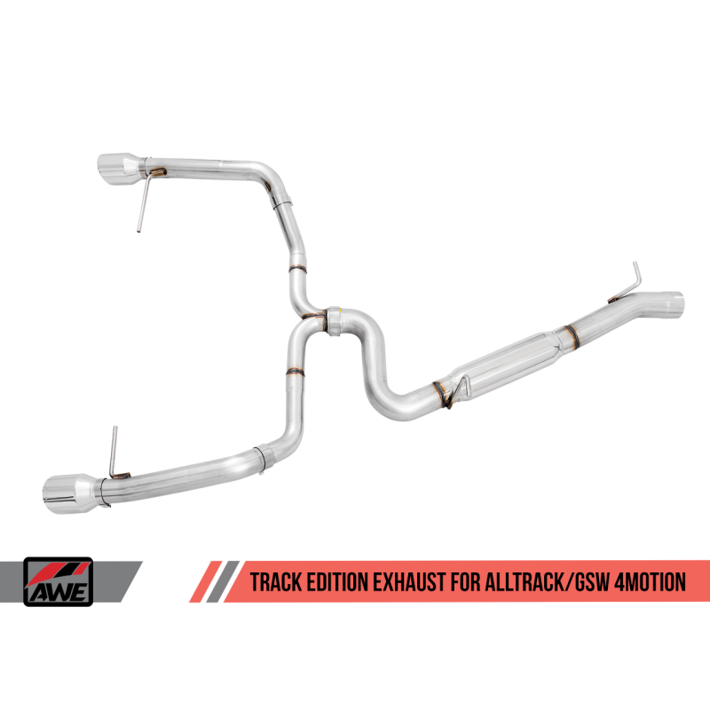 AWE Tuning VW MK7 Golf Alltrack/Sportwagen 4Motion Track Edition Exhaust - Polished Silver Tips