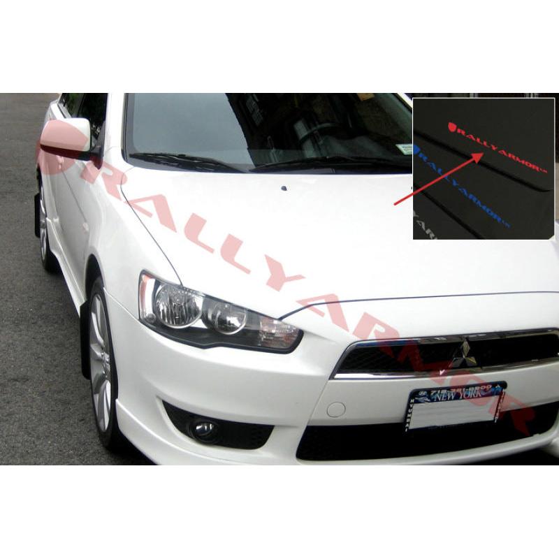 Rally Armor 07-17 Mitsubishi Lancer Black UR Mud Flap w/ Red Logo