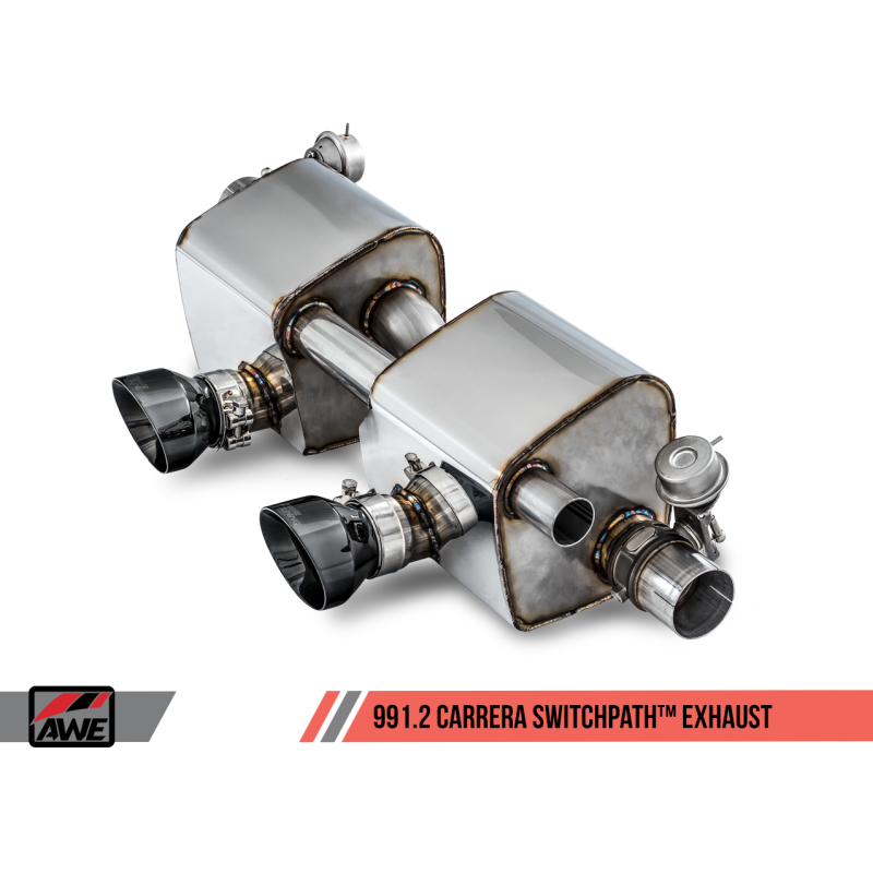 AWE Tuning Porsche 911 (991.2) Carrera / S SwitchPath Exhaust for PSE Cars - Chrome Silver Tips