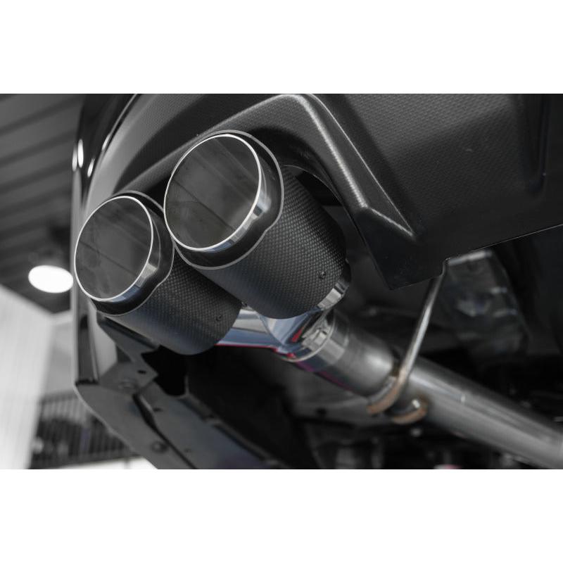 MBRP 15-19 Subaru WRX 2.0L/STI 2.5L 3in Dual Split Rear Exit w/ 3.5in CF Tips - T304 (Race Version) - T1 Motorsports