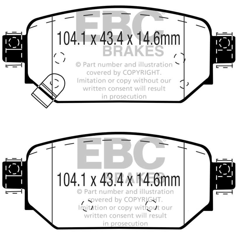 EBC Redstuff Brake Pads -  2017+ Mazda 3 2.0L - Rear Brake Pads