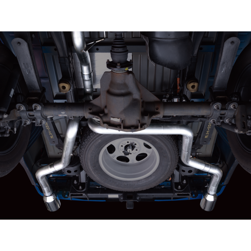 AWE 0FG 21+ Ford F150 Dual Split Rear Exhaust - 5in Chrome Silver Tips