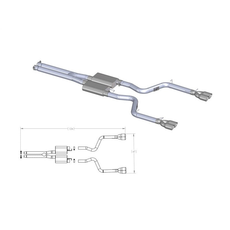 aFe MACHForce XP Exhausts Cat-Back SS-409 EXH CB Dodge Challenger 09 V8-5.7L