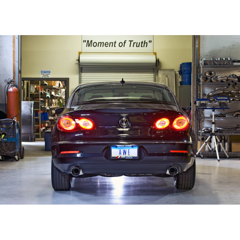 AWE Tuning VW CC Touring Edition Exhaust Dual Outlet - Chrome Silver Tips