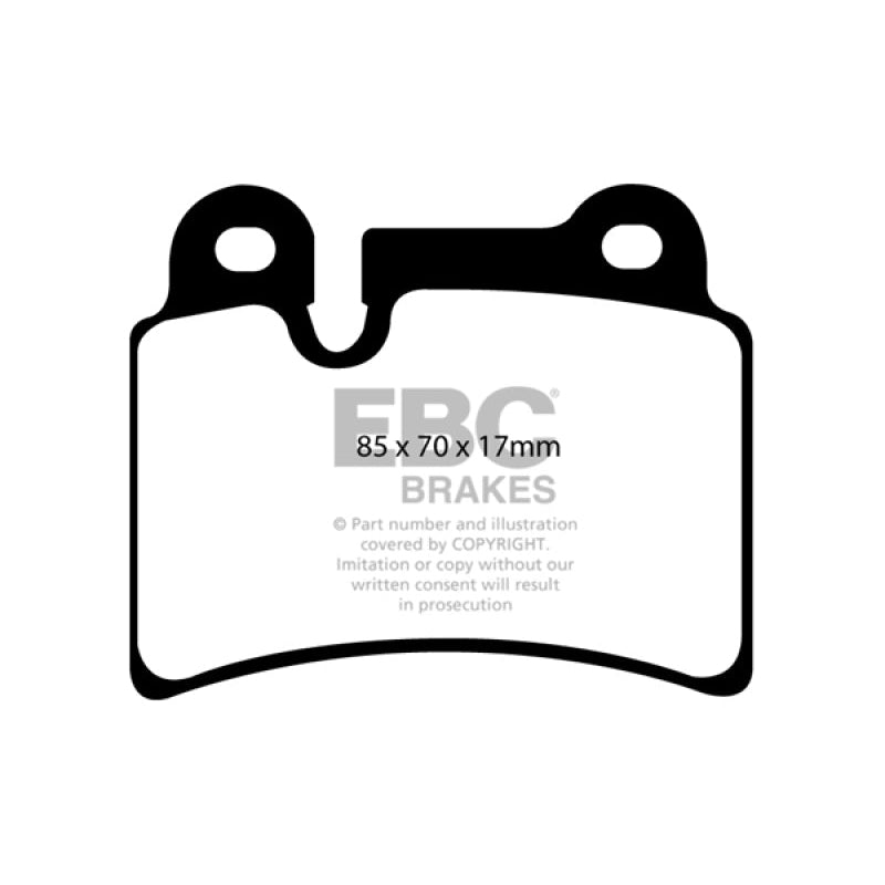 EBC Redstuff Brake Pads -  06-09 Volkswagen Touareg 3.6 (2 pin holes at top of backplate) - Rear Brake Pads