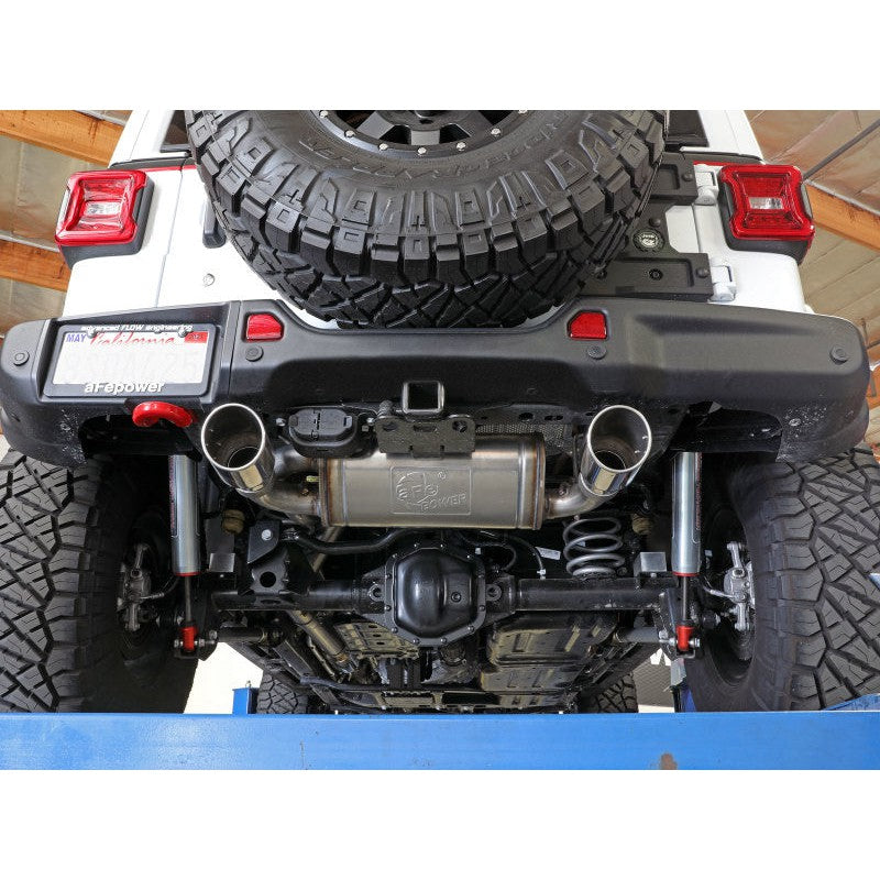 aFe Rebel Series 409 Stainless Steel Cat-Back Exhaust 18-21 Jeep Wrangler JL 2.0L (t) - Polished Tip