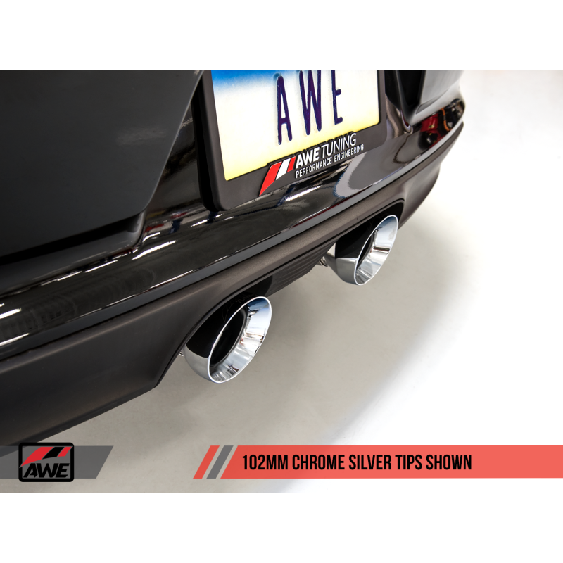 AWE Tuning Porsche 911 (991.2) Carrera / S SwitchPath Exhaust for PSE Cars - Chrome Silver Tips