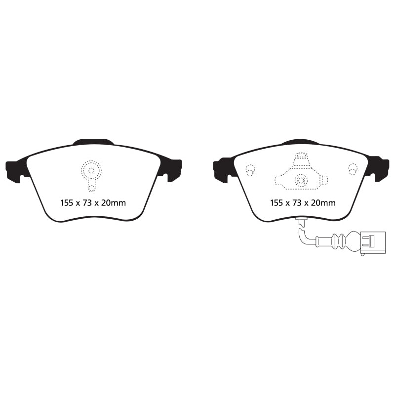 EBC Redstuff Brake Pads -  07-10 Audi TT Quattro 3.2 - Front Brake Pads