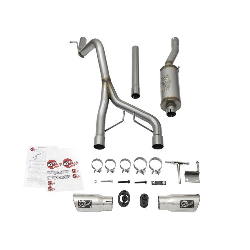 aFe Rebel Series CB 2.5in Dual Center Exit SS Exhaust w/ Polish Tip 07-15 Jeep Wrangler 3.6L/3.8L V6