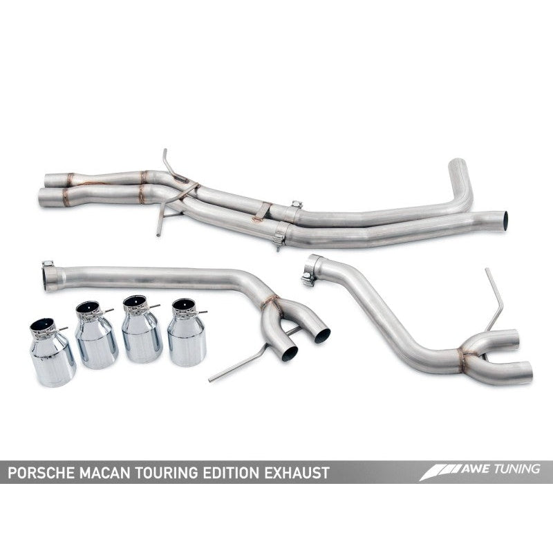 AWE Tuning Porsche Macan Touring Edition Exhaust System - Chrome Silver 102mm Tips