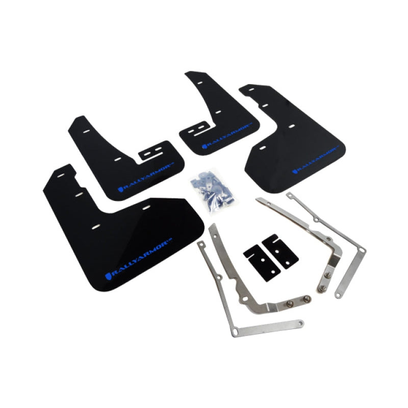 Rally Armor 15-17.5 VW Golf R Black UR Mud Flap w/ Blue Logo - T1 Motorsports