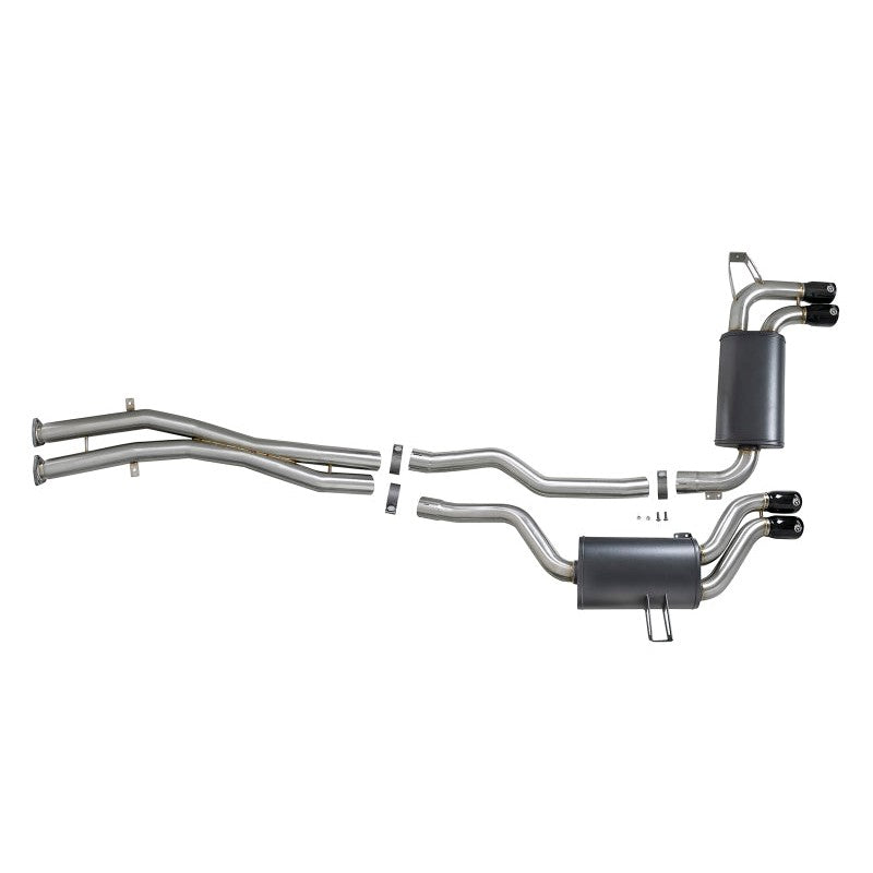 aFe MACH ForceXP 2.5 IN 304 Stainless Steel Cat-Back Exhaust System w/ Black Tips 01-06 BMW M3 (E46)