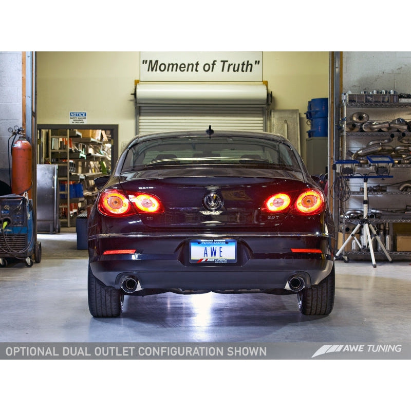 AWE Tuning VW CC Touring Edition Exhaust Dual Outlet - Diamond Black Tips
