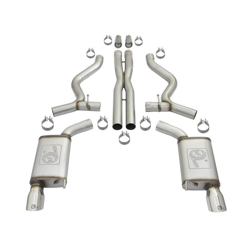 aFe MACHForce XP 3in Sport Tone Cat-Back Exhausts w/ Polished Tips 15-17 Ford Mustang V6/V8