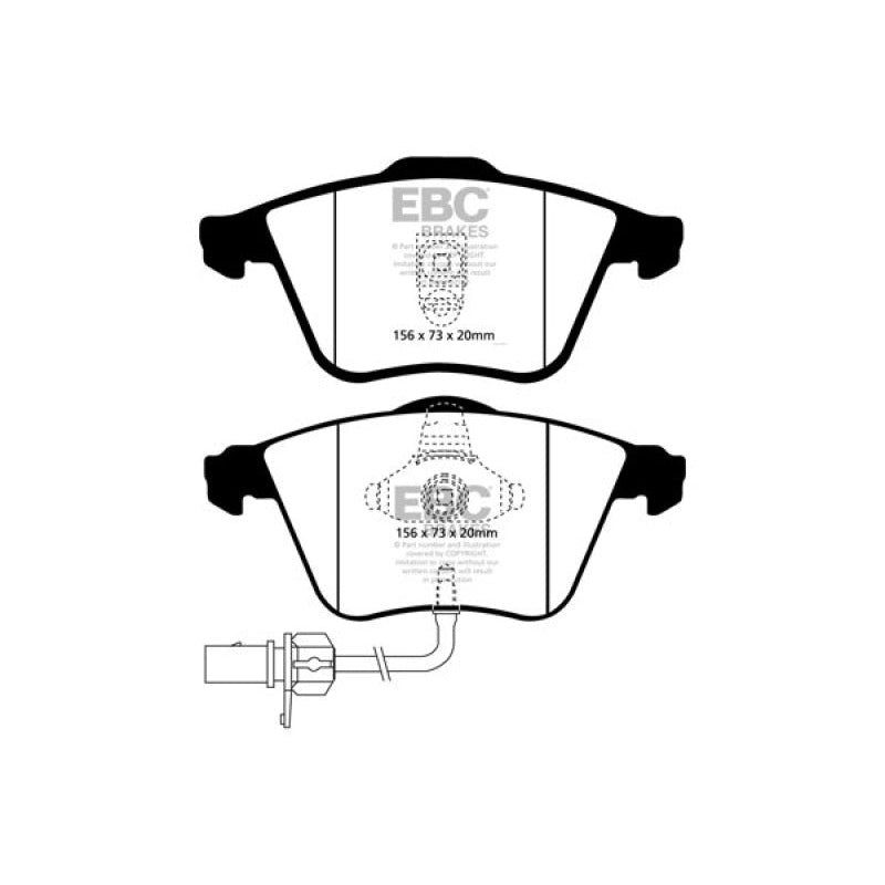 EBC Redstuff Brake Pads -  02-04 Audi A6 Quattro 2.7 Twin Turbo Sedan (4 Pad Set) - Front Brake Pads