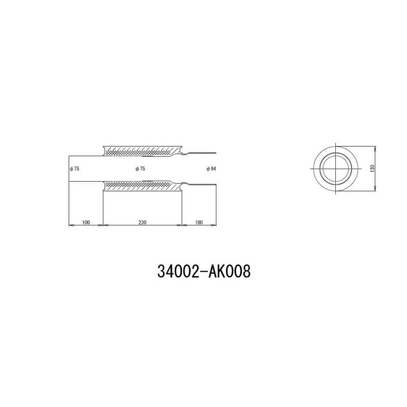 HKS UNIVERSAL EX H/M SUS 130-75 (MOQ: 8pcs)