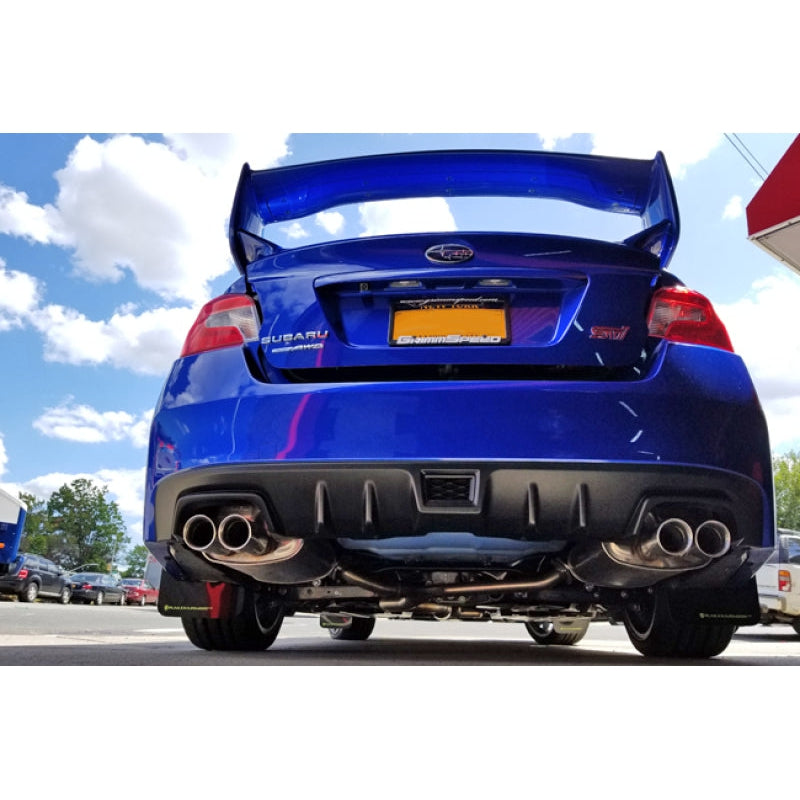 Rally Armor 15-21 Subaru WRX/STI (Sedan ONLY) Black UR Mud Flap w/ Green Logo - T1 Motorsports