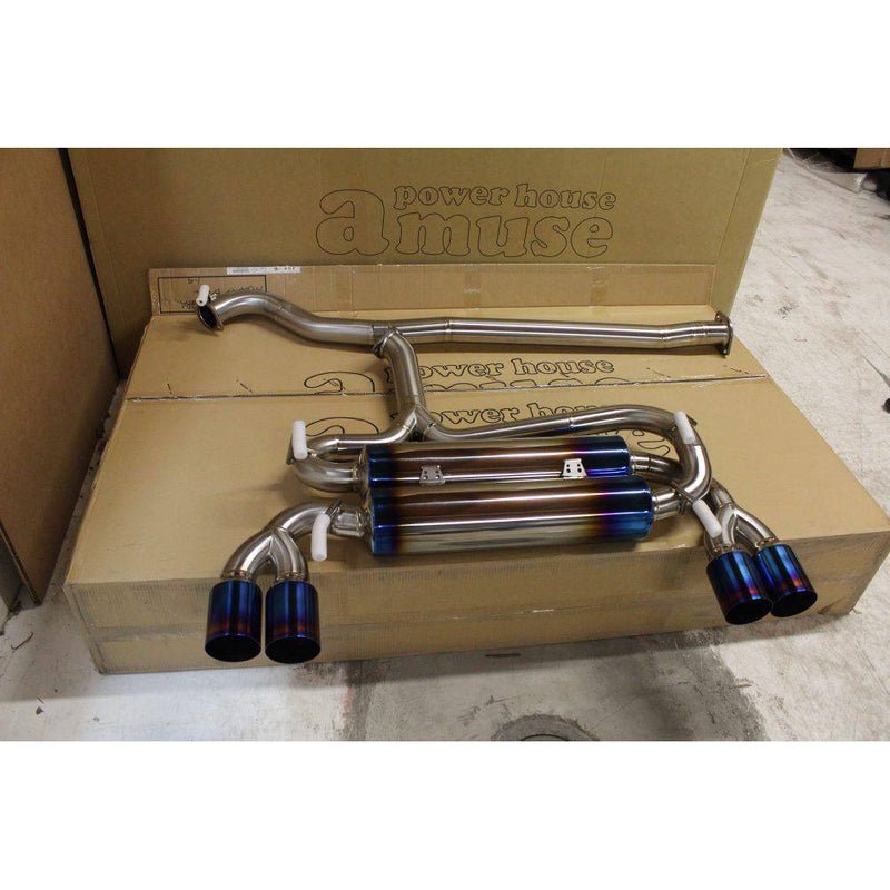 Amuse R1 Titan Extra Cat Back Exhaust Exhaust with Gold Ring for 