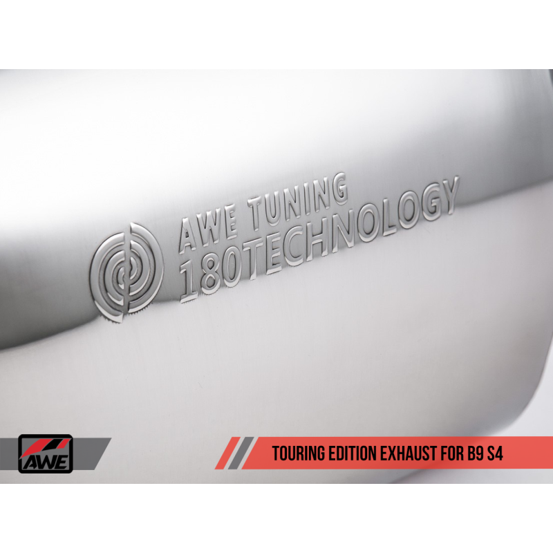AWE Tuning Audi B9 S4 Touring Edition Exhaust - Non-Resonated (Silver 102mm Tips)