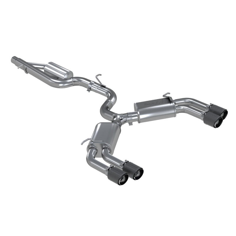 MBRP 15-18 Audi S3 SS 3in Quad Split Rear Exit w/ Carbon Fiber Tips - T304 - T1 Motorsports